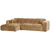 375072 H 02 VS WE Cloud chaise longue links geweven chenille honing geel SA