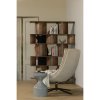 377553 N 374050 L 377508 W 02 SF ES Sinne boekenkast hout walnoot 180x130cm Floyd bijzettafel metaal lichtgrijs Kube draaifauteuil met hocker naturel