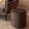 350409 DB 01 SF Sara poef hoog velvet donkerbruin vierkant