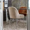 800816 SAC 01 SF Vogue eetkamerstoel 3d chenille zand chrome poot VIERKANT