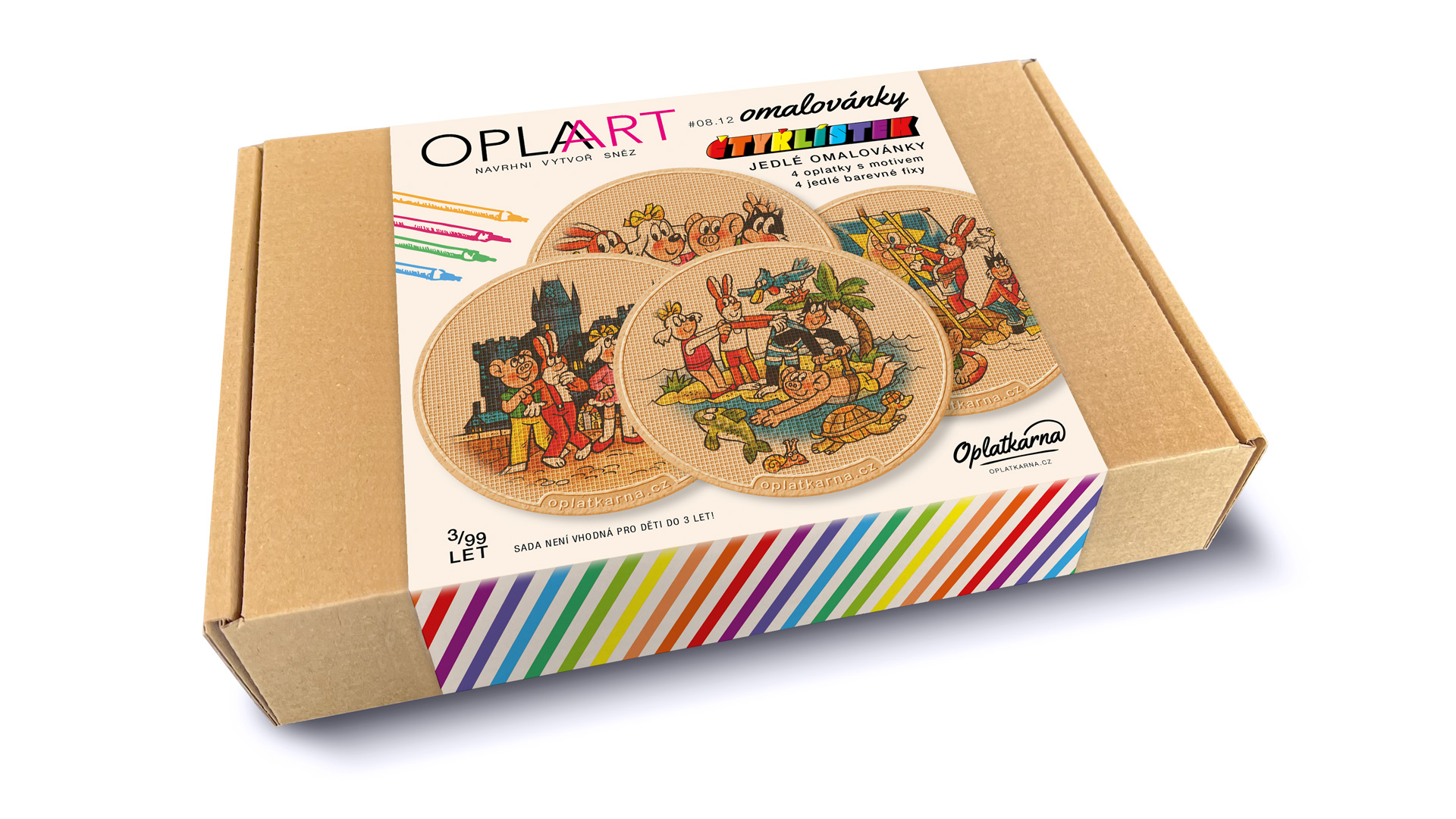 OPLAART - Jedlá kreativní sada - #08.11 omalovánky - Čtyřlístek - Čtyři kamarádi