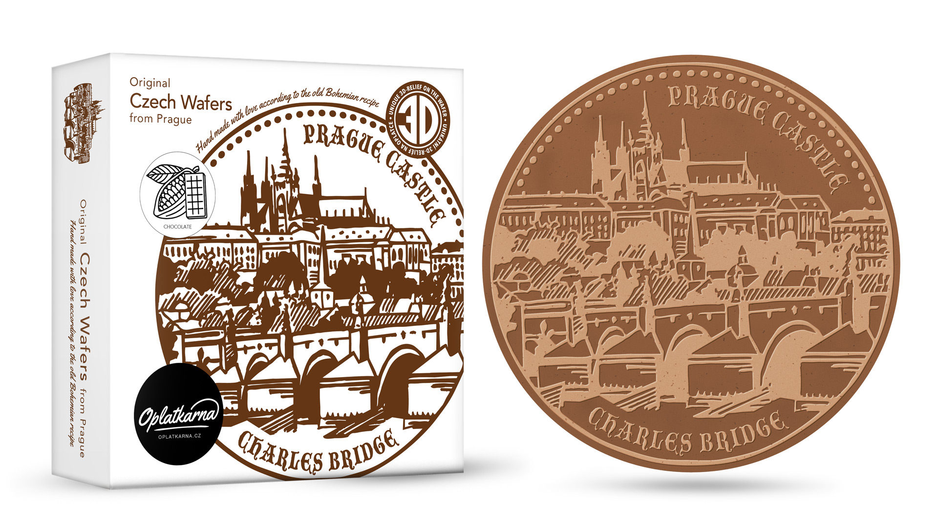 Pražské oplatky - čokoládové
