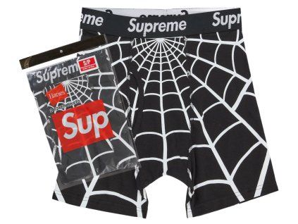 Supreme Hanes Spider-Man Boxer Briefs (2 Pack) Black