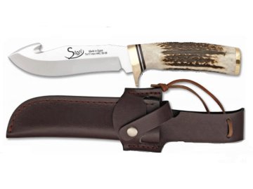Albainox lovecký nůž s párákem 12 cm rukojeť jelení paroh