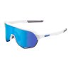 100% S2 - Matte White - HiPER Blue Multilayer Mirror Lens