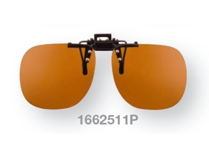 Filtrační klip na dioptrické brýle - světle oranžový s polarizací