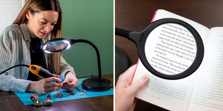 Stolní lupa s COB LED osvětlením Carson LM-30