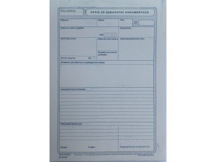 Výpis ze zdravotní dokumentace