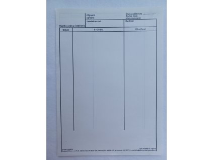Záznam o průběhu ošetření měkký