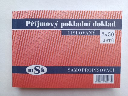 Příjmový pokladní doklad samopropisovací číslovaný 2x50 listů