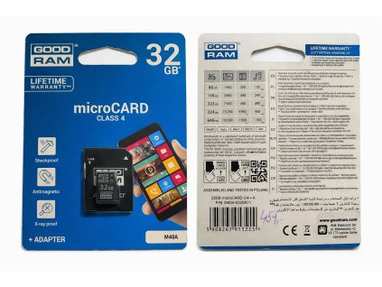 goodram microcard 32gb class4 adapter bazar front back