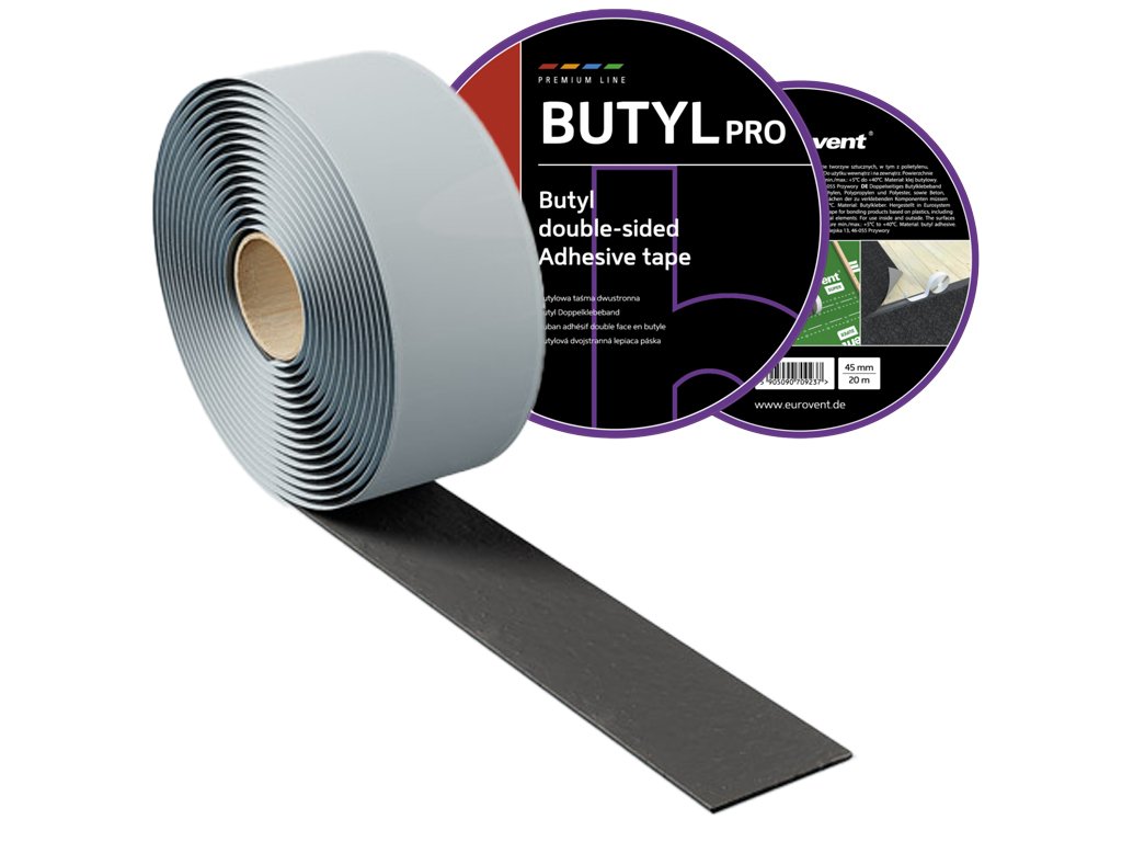 45mm x 20m (1,5mm hr.) - Butylová páska na spájanie produktov na báze plastov - Obojstranná BUTYL PRO