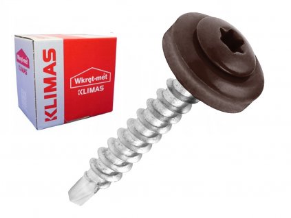 RAL 8017 4,8x35mm - 250ks - Skrutky farmárske strešné TORX, farba: Čokoládová hnedá, WDD