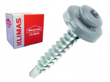 RAL 9006 4,8x35mm - 250ks - Skrutky farmárske strešné TORX, farba: Biely hliník, WDD