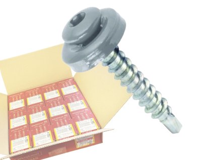 RAL 9006 4,8x35mm - 1 Kartón (12x250ks) - Skrutky farmárske strešné TORX, farba: Biely hliník, WDD