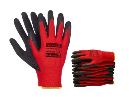 12ks - Rukavice Verken onyx RedLatex- veľkosť 11/XXL