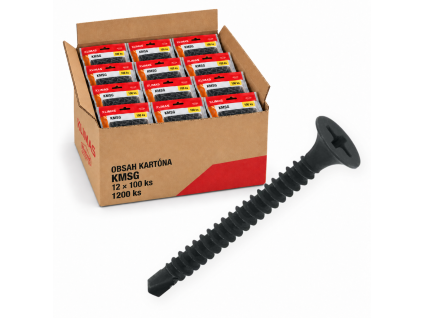 3,5x45mm - 1 Kartón (12x100 ks) - Samovrtná skrutka do sadrokartónu a kovu, KMSG