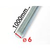 M6x1000mm (20ks), 8.8 DIN 975 ZN - Závitová tyč