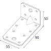 90x50x55x2,5mm KP3 - Uholník s prelisom