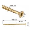 TX 6x100mm - 1 Kartón (12x100 ks) - Skrutky / Vruty do dreva so zapustenou hlavou, WKCS