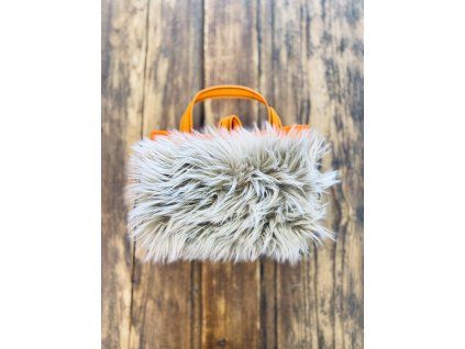 Pillow S - orange- Faux Fur