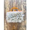 Pillow S - orange- Faux Fur