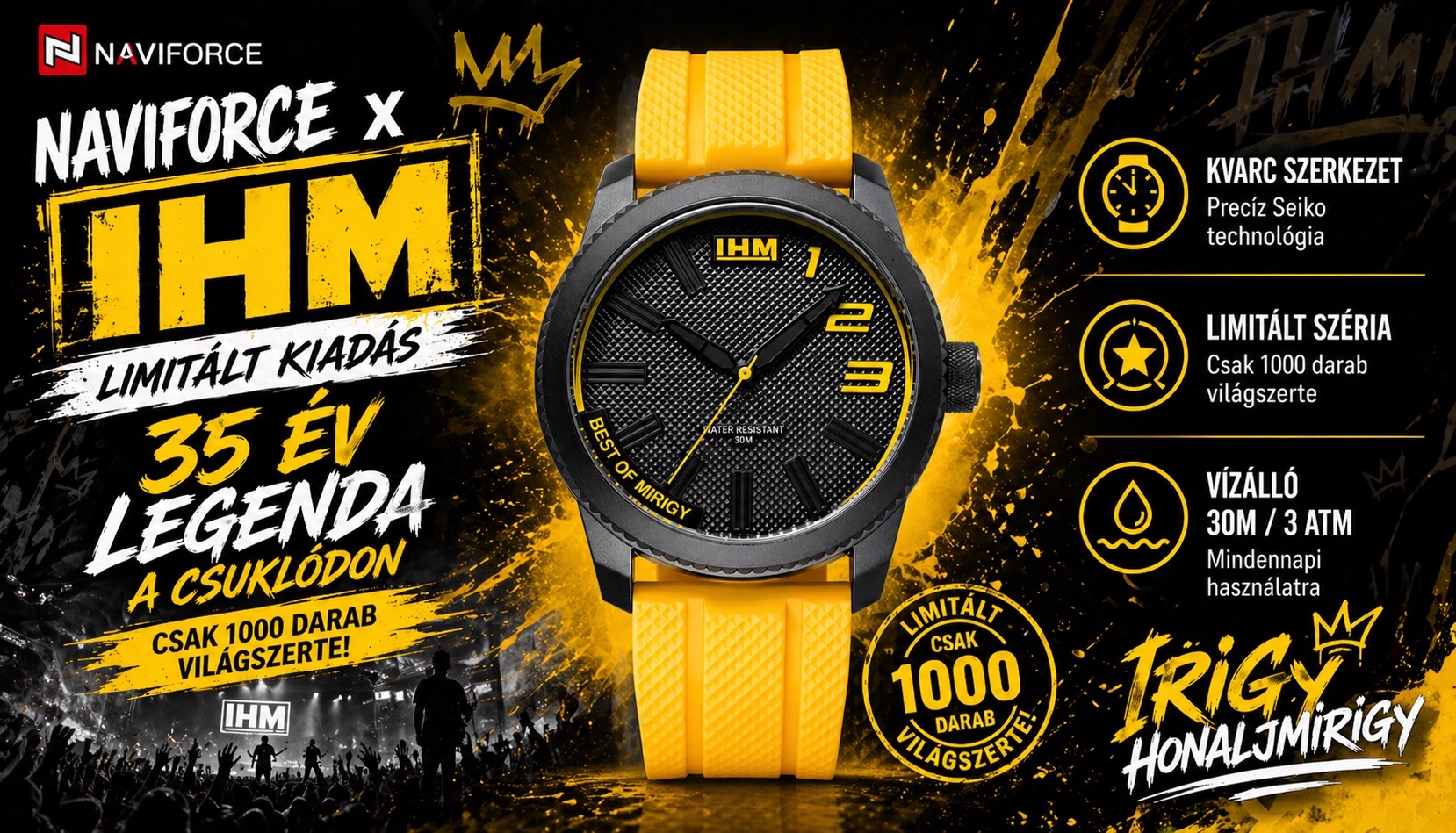 NAVIFORCE x Irigy Hónaljmirigy Quartz Férfi karóra