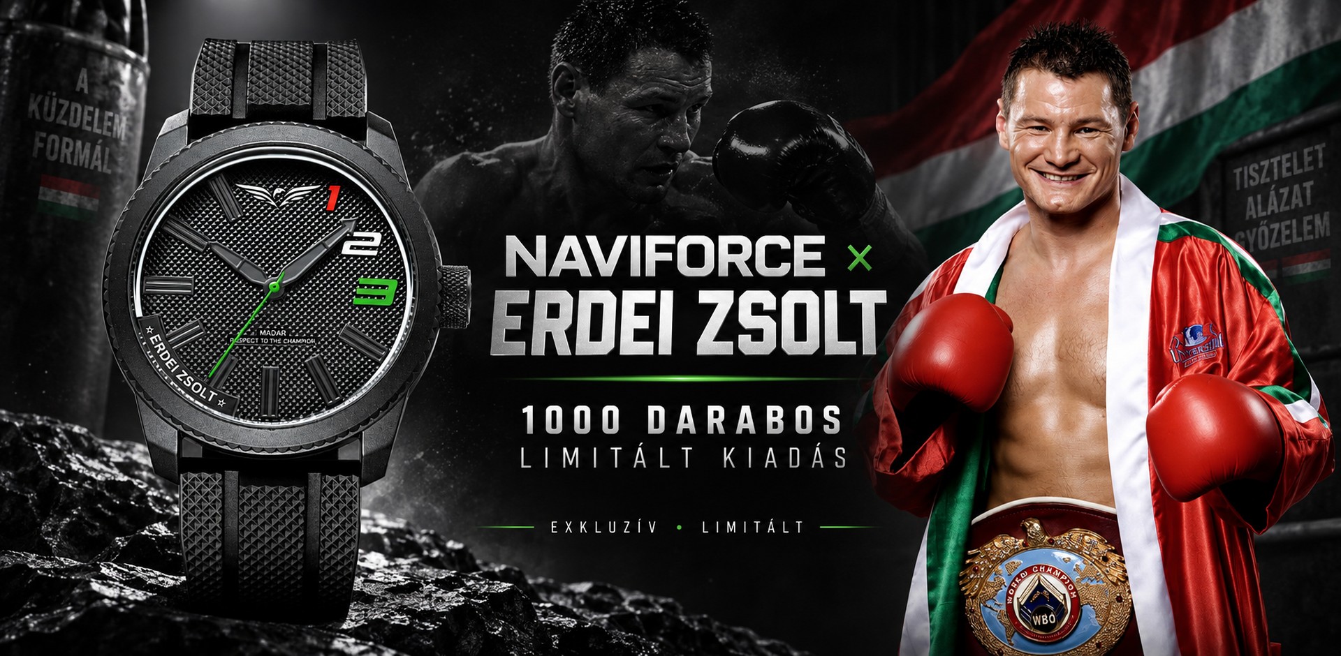 Naviforce X Erdei Zsolt Quartz férfi karóra - Fekete