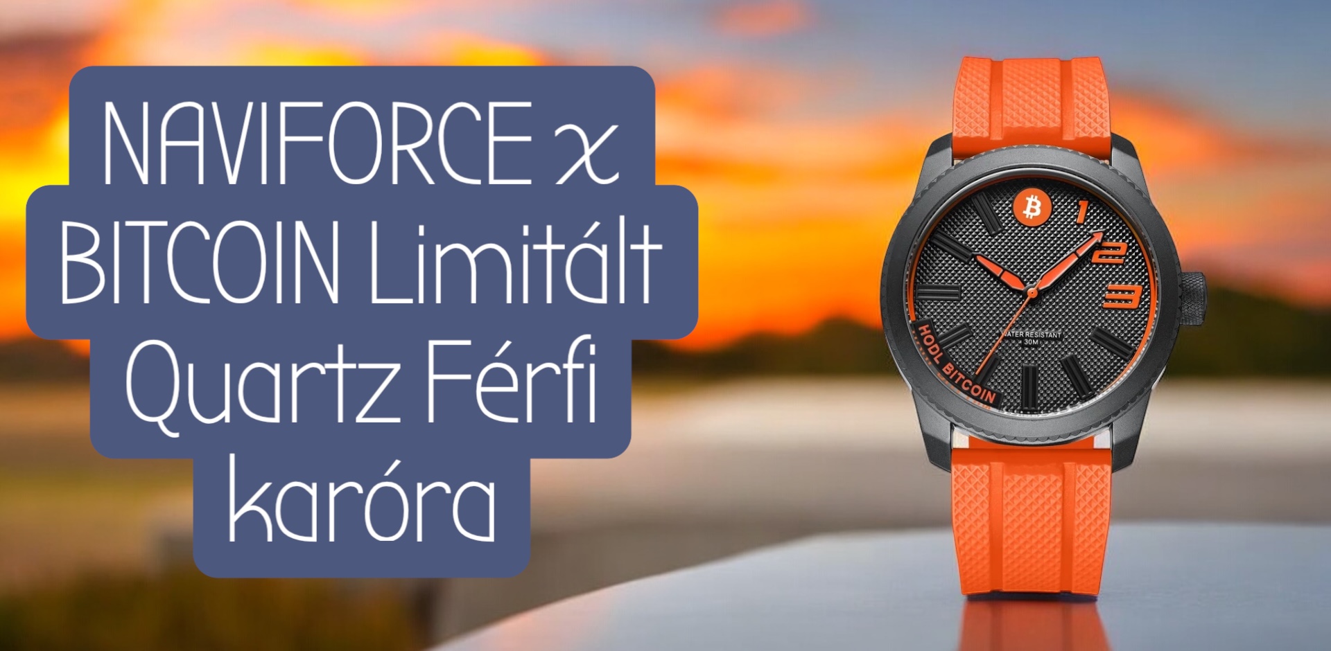 NAVIFORCE x BITCOIN Limitált Quartz Férfi karóra