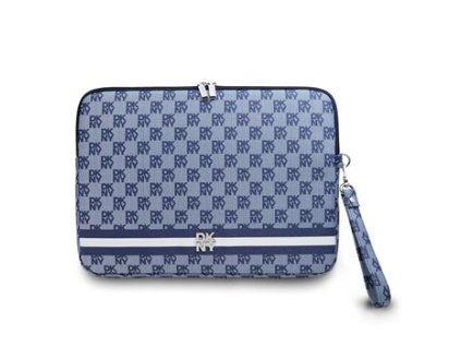 DKNY PU Leather Checkered Pattern and Stripe Obal na Notebook 13/14" Blue