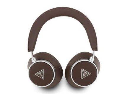 Guess PU Saffiano Triangle Logo ENC Bezdrátová Sluchátka Brown