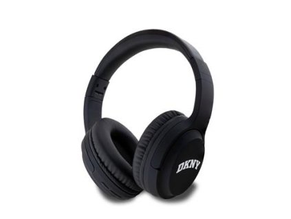 DKNY PU Leather Arch Logo Bezdrátová Sluchátka Black