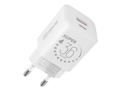 OBAL:ME GaN Cestovní Nabíječka USB-A + USB-C 36W White