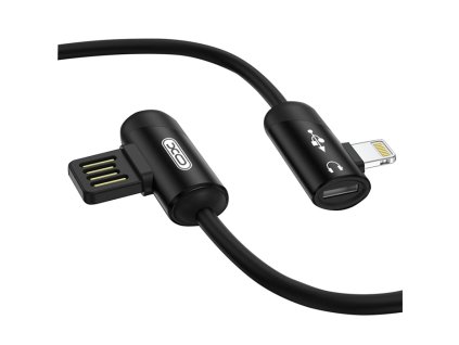 XO NB38 lightning dual splitter music charge cable 1 meter black 1