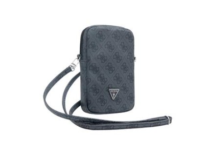 Guess PU 4G Triangle Logo Taška na Telefon se Zipem Black
