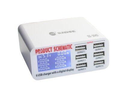 Sunshine repair micro usb charger 6 port SS 304D 1