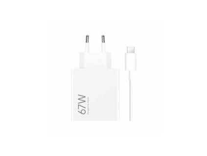 Xiaomi MDY-12-EH USB-A 67W Cestovní Nabíječka + USB-C 6.2A Datový Kabel White