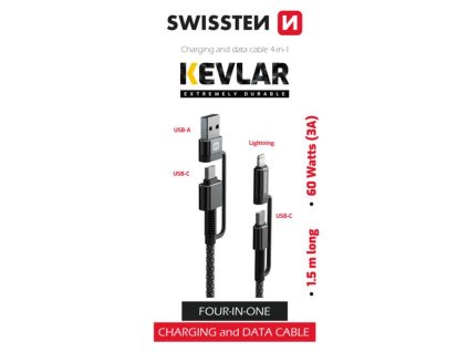 Kabel pro Swissten Kevlar 4 v 1