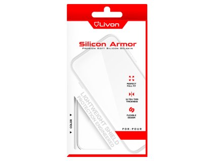 Livon silicon armor clear transparant case packing Front
