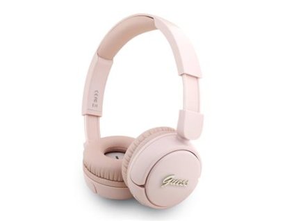 Guess Script Metal Logo Bezdrátová Sluchátka Pink