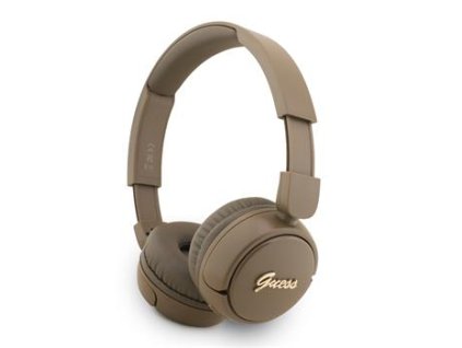 Guess Script Metal Logo Bezdrátová Sluchátka Brown