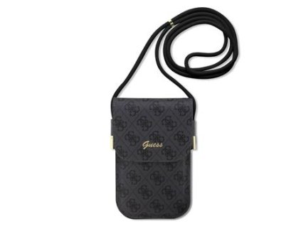 Guess PU 4G Metal Logo Script Taška na Telefon Black