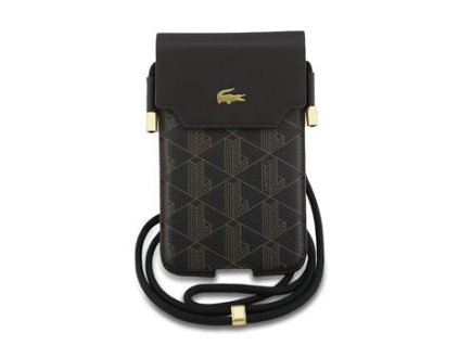 Lacoste PVC Blend Monogram Metal Logo Kapsa na Telefon XL Brown
