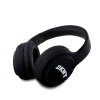 DKNY PU Leather Arch Logo Bezdrátová Sluchátka Black