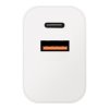 OBAL:ME Cestovní Nabíječka USB-A + USB-C 20W + 2x kabel 1m White