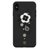 iPhone XS Max X XR Apple Swarovski Kingxbar Flower 3D PU Leather Black 1