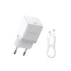 Baseus Palm Fast Nabíječka USB-C 20W + Datový Kabel USB-C/USB-C 1m White
