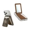 Guess PU 4G Mirror MagSafe Cardslot Peněženka se Stojanem Brown