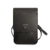 Guess PU Saffiano Triangle Logo Taška na Telefon Black
