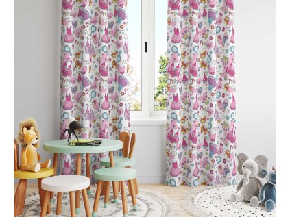 Dětská zatemňovací látka na závěsy, šíře 150cm - vzor princezny